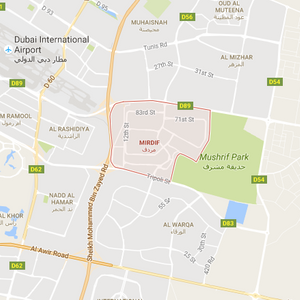 mirdif location map dubai