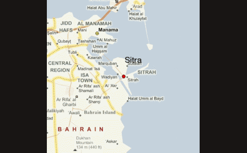 Sitra on Bahrain Map