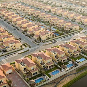 jumeirah park rental villas from above