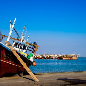 Traditional Dhow boatsin Al Khor 