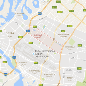 al qusais flat location map