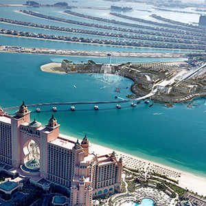 palm jumeirah fronds from above