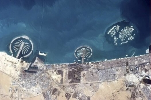 Dubai Islands seen from space