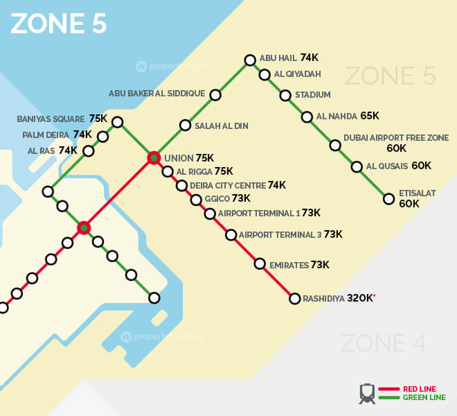Dubai metro rent map