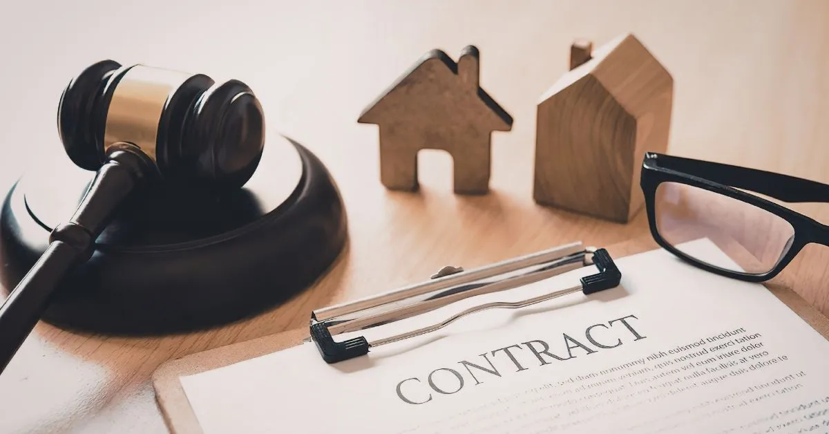 Contract paper placed on wooden table