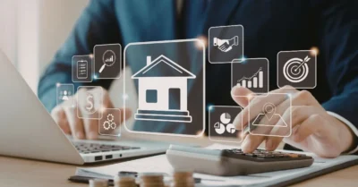 Visual guide on purchasing a home with a mortgage, detailing essential steps like pre-approval and closing the deal