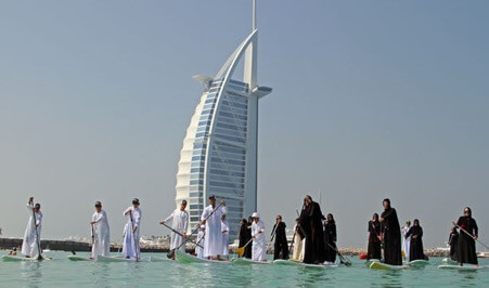 image of Emiratis doing sup
