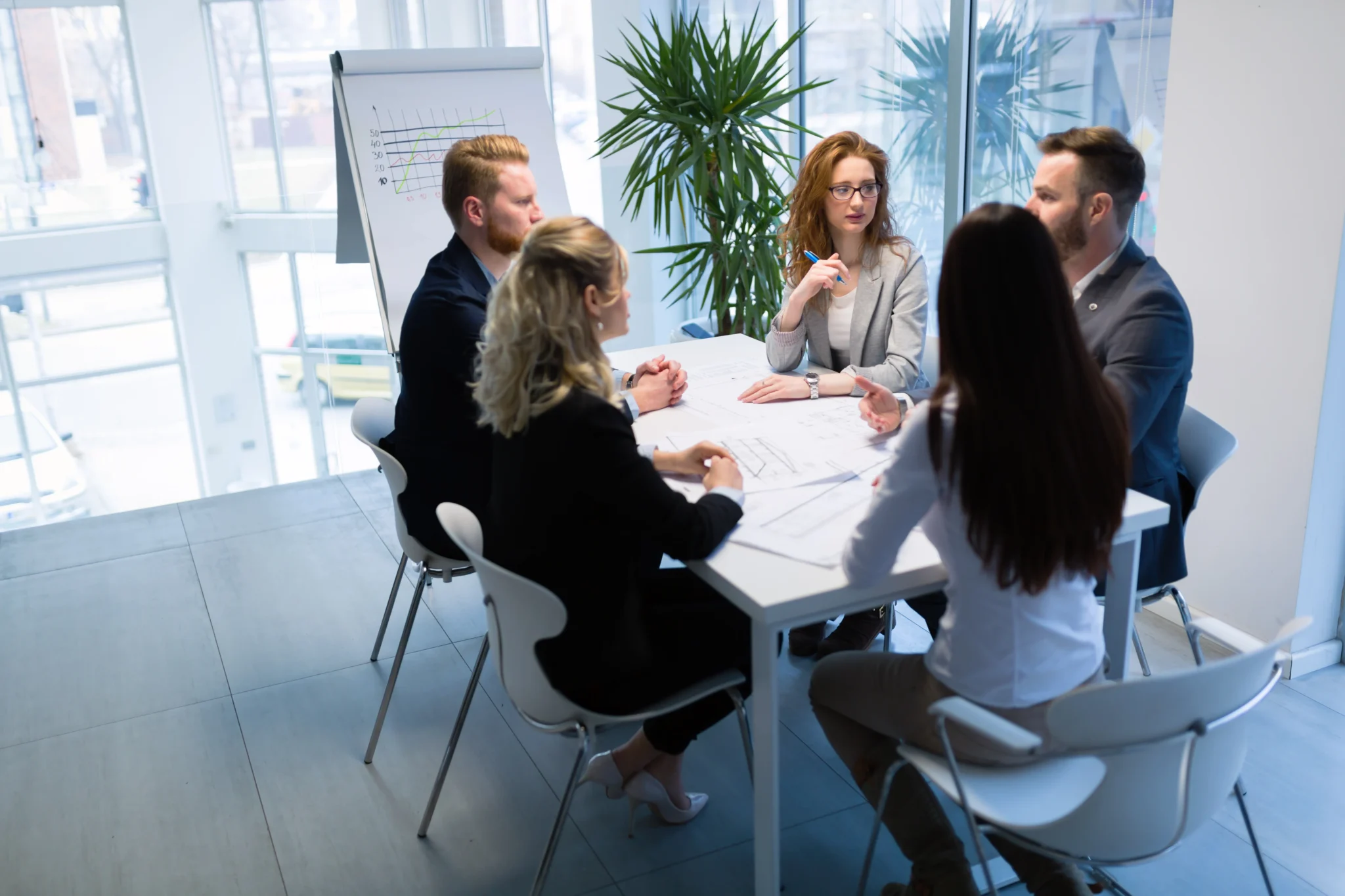 Meeting discussing investments