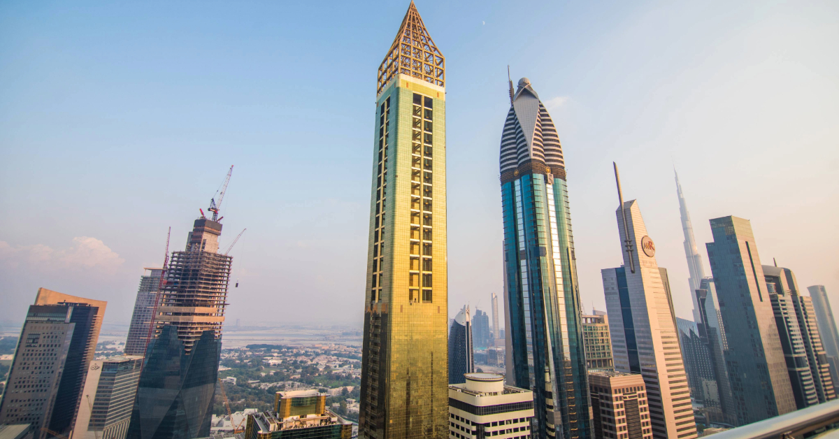 Scenic aerial view on downtown dubai