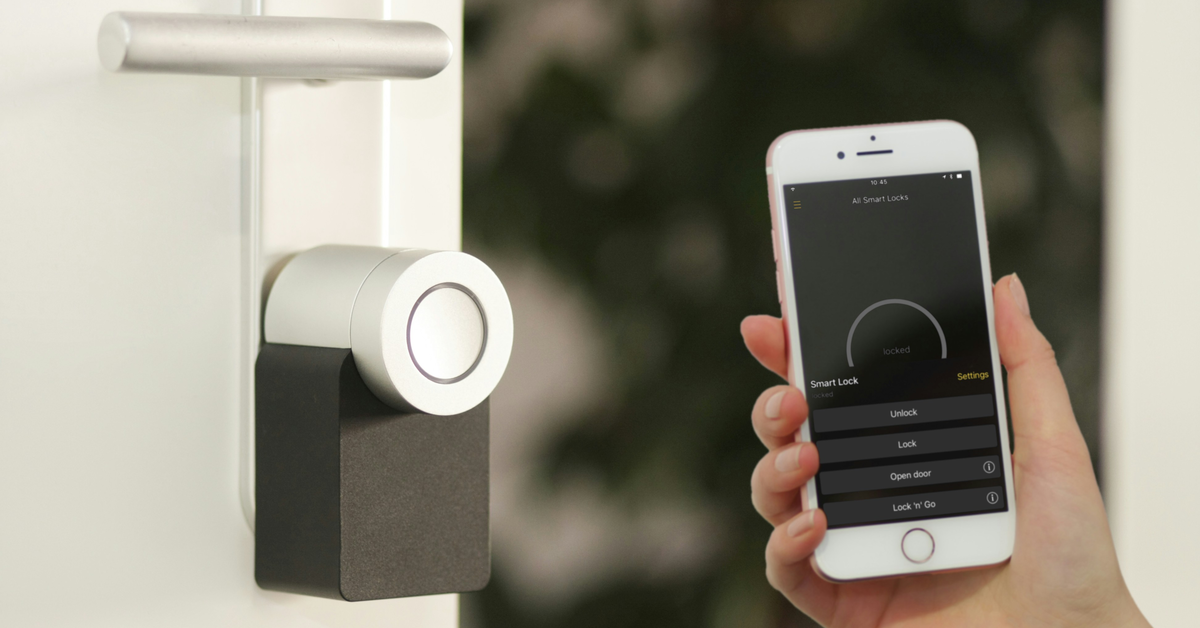 A smartphone connected to a smart home outlet