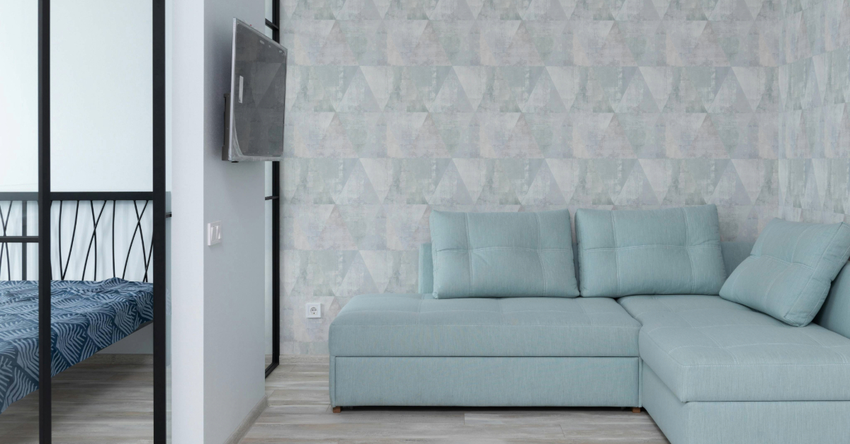 a room with wallpaper