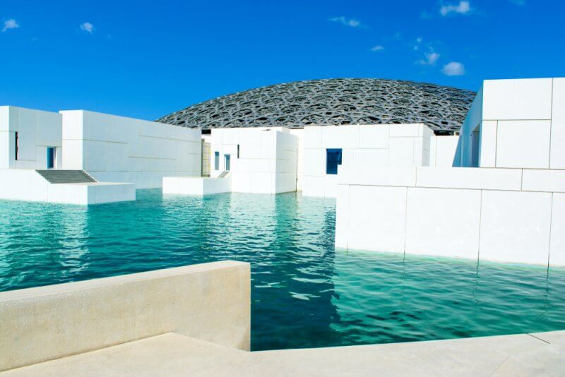 The Louvre Abu Dhabi is located in the Cultural District of Saadiyat Island.