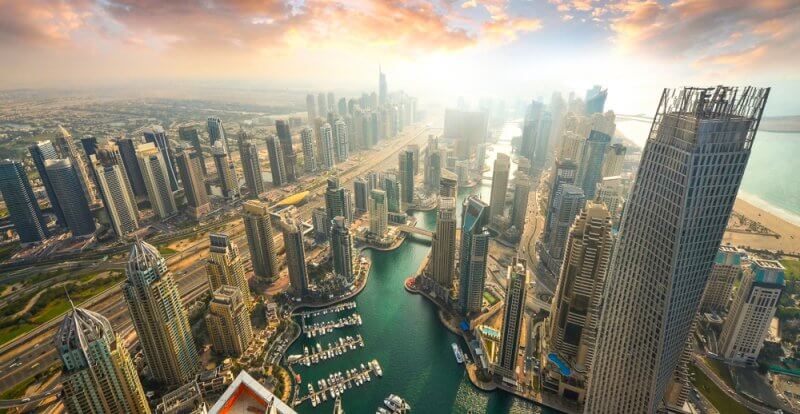 Dubai Marina is one of the most popular districts in Dubai.