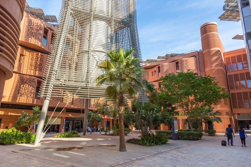 Masdar City is built with the aim of being Abu Dhabi's clean energy technology centre.