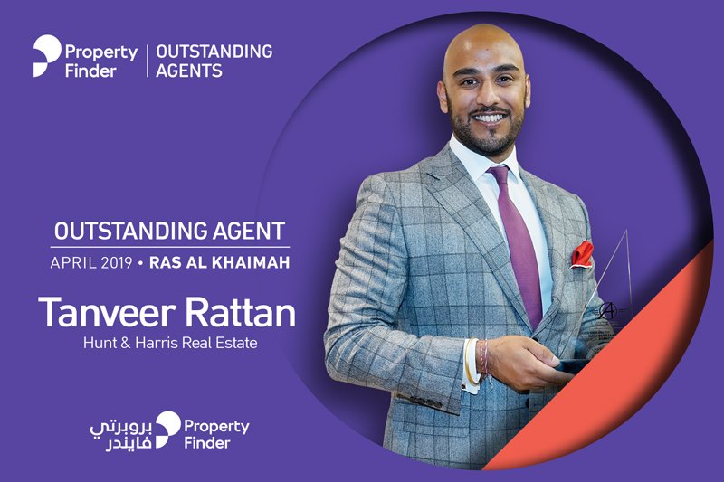 The Outstanding Agent Award goes to... Tanveer Rattan from Hunt & Harris Real Estate in Ras Al