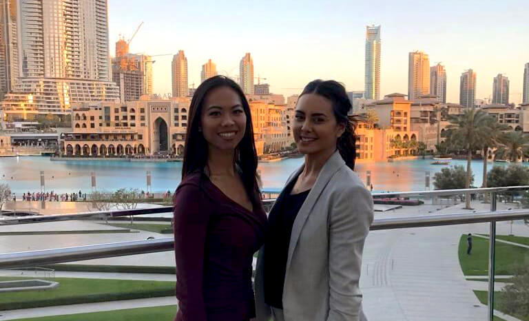 Check out Mary and Ines in their neighbourhood, Downtown Dubai.