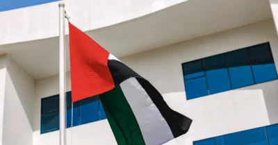 uae flag on a school in dubai