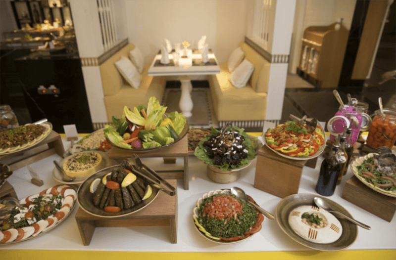 The buffet is specially focused on Emirati dishes. 