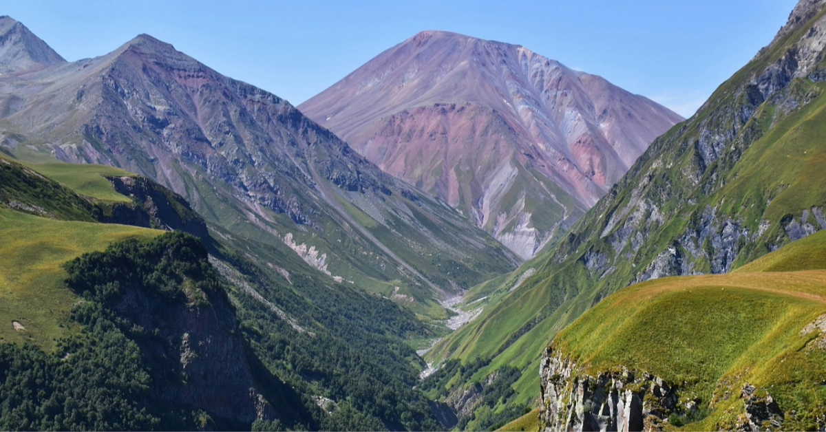 Tbilisi, Georgia mountains view from atop
