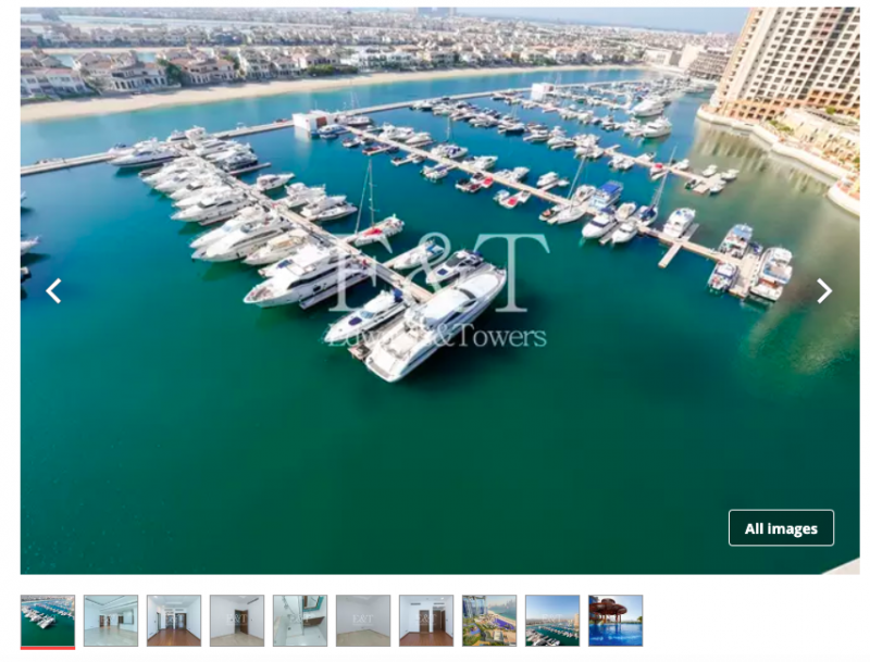 This Palm Jumeirah apartment offers sea views.