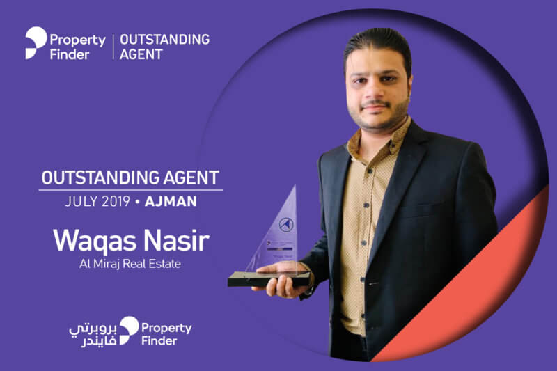 The Outstanding Agent Award goes to Waqas Nasir from Al Miraj Real Estate in Ajman