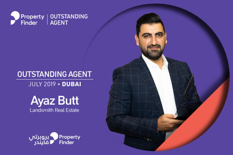 The Outstanding Agent Award goes to Ayaz Butt from Landsmith Real Estate in Dubai
