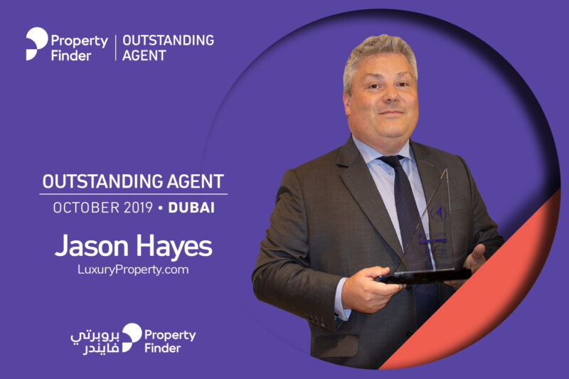 The Outstanding Agent Award goes to Jason Hayes from LuxuryProperty.com in Dubai — October 2019