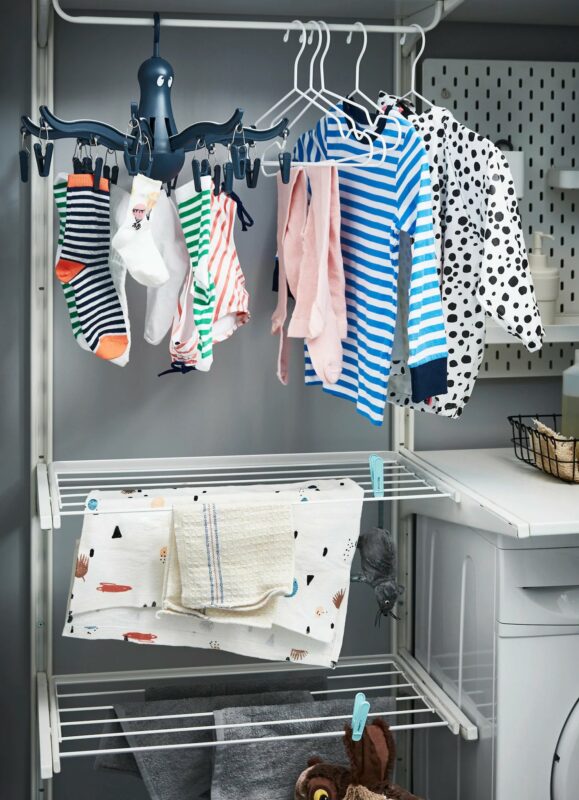 small balcony laundry room