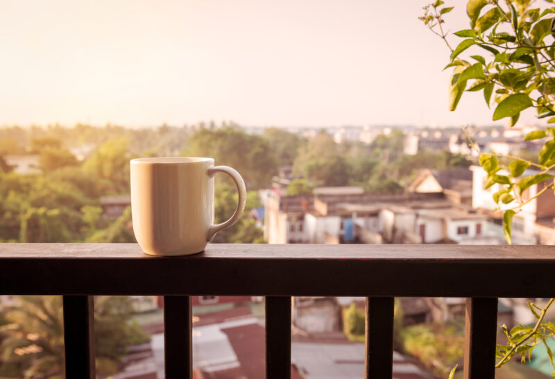 Coffee corner in small balcony