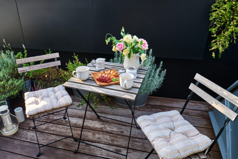 breakfast in small balcony