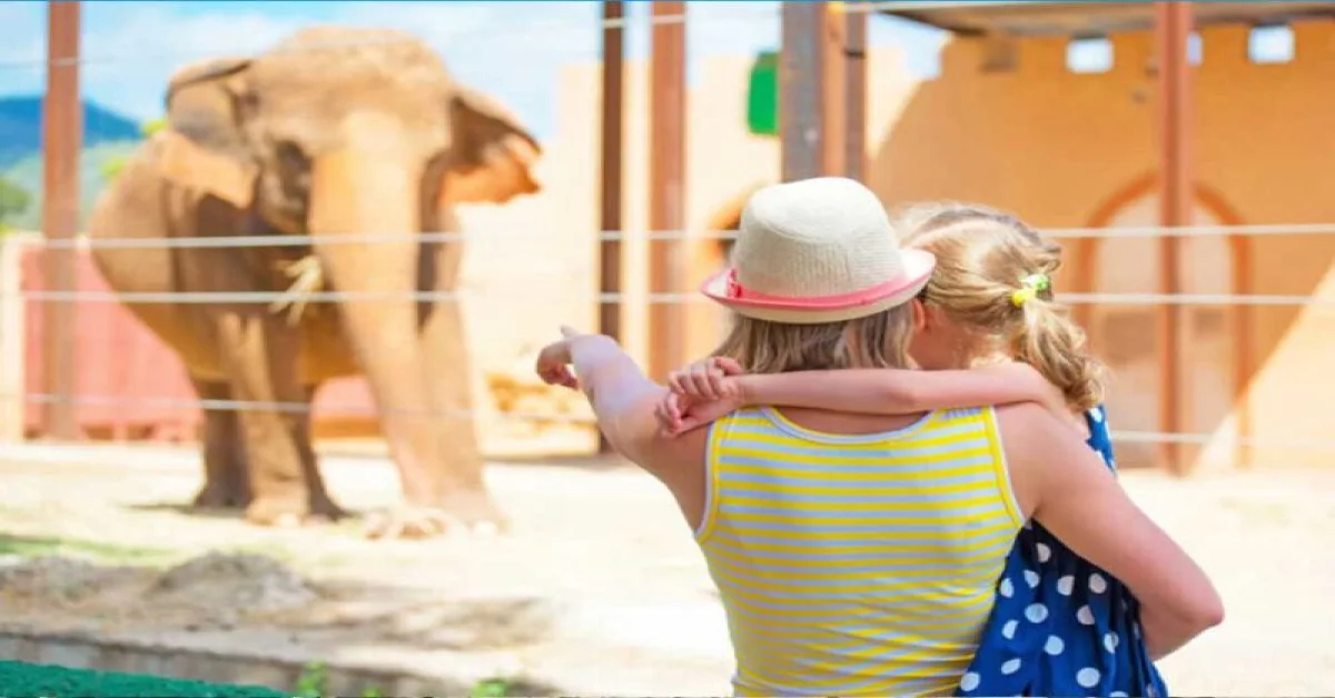 A mother and her daughter at RAK Zoo