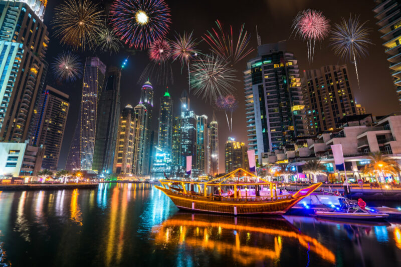 New years eve fireworks Dubai Marina 