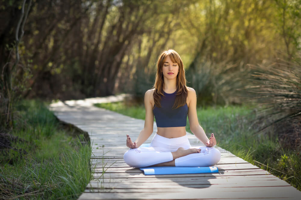 Yoga in a park