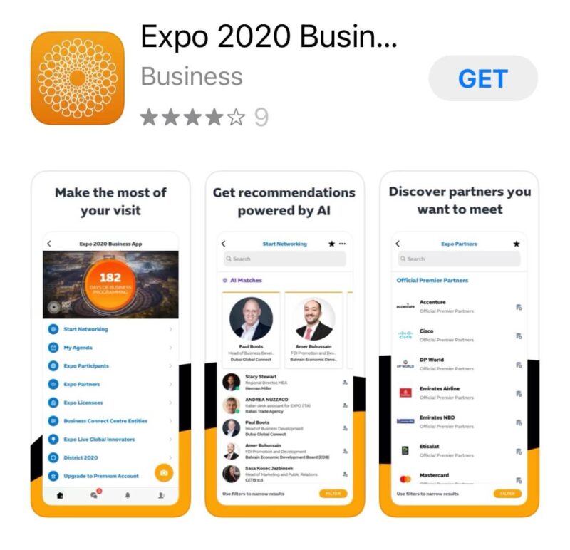 Expo 2020 b2b app 