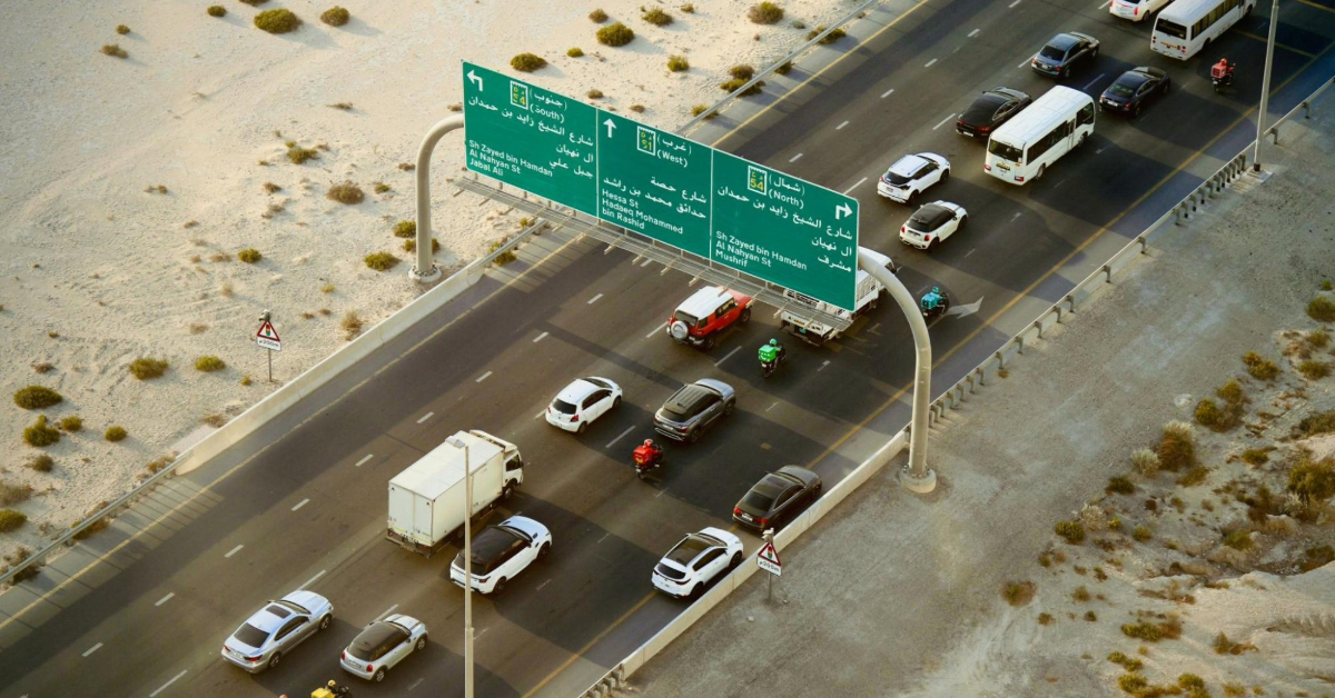 Aerial View of Traffic on A Highway