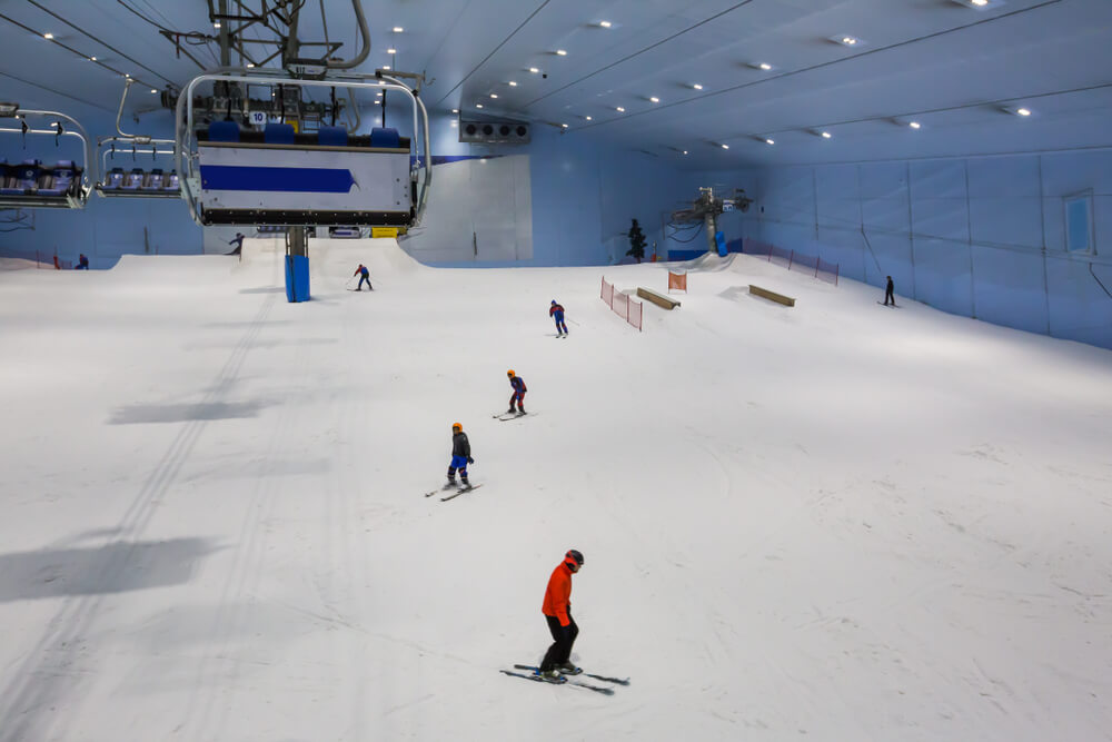 Families visiting Ski Dubai in UAE