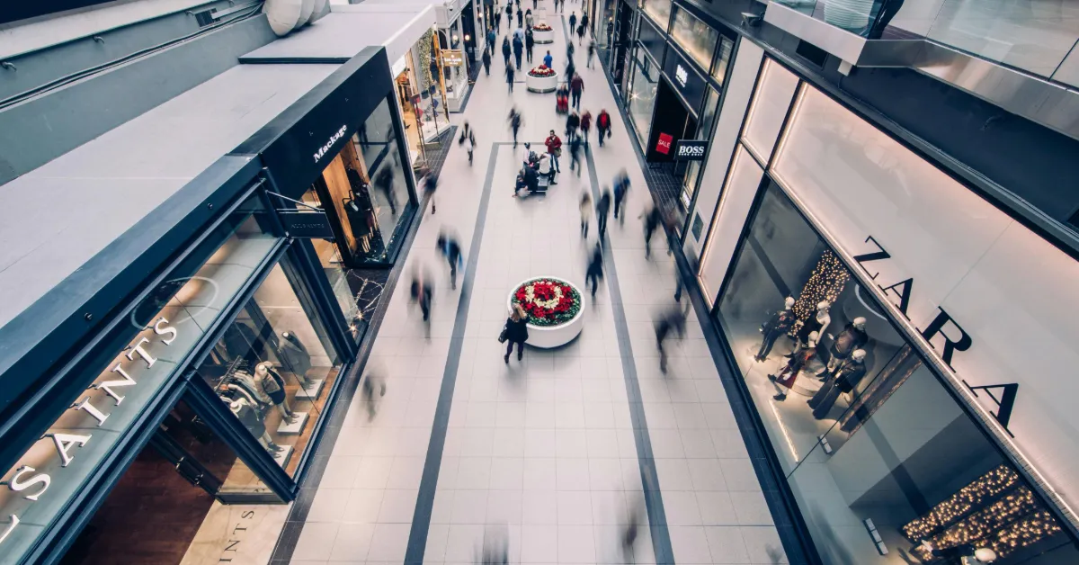 People walking inside a shopping mall