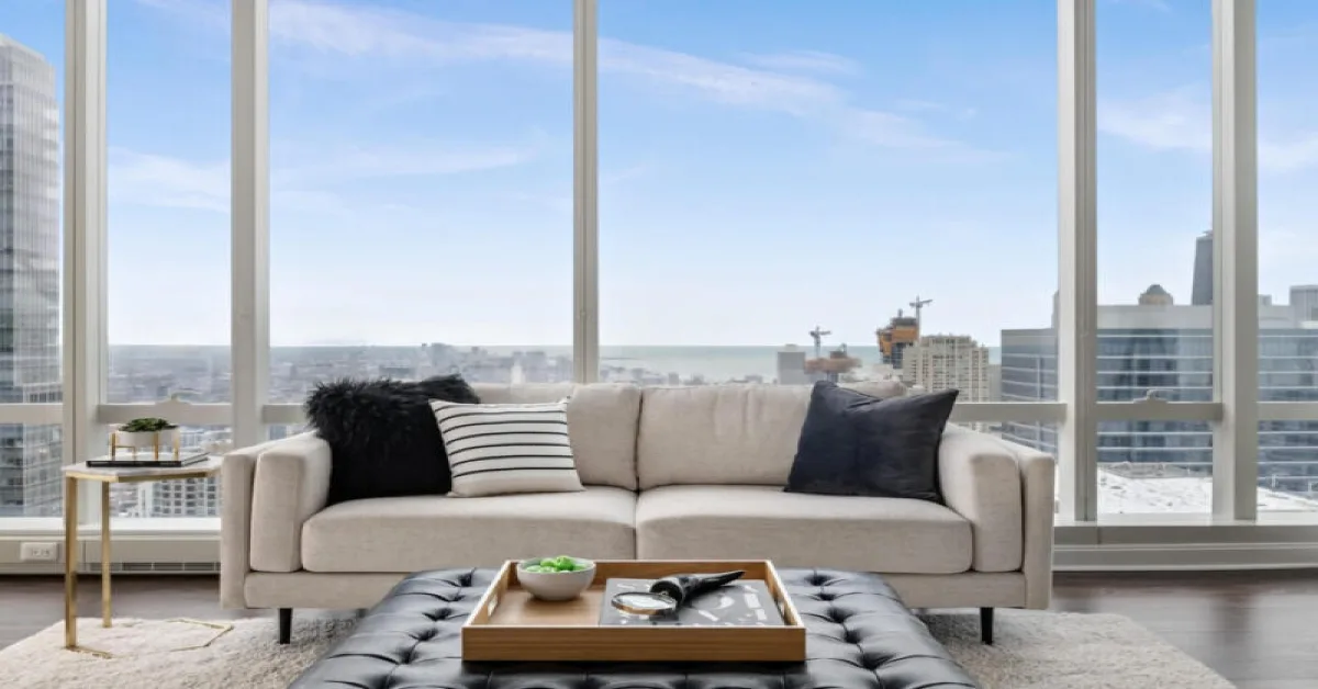 Living room in modern luxury apartment
