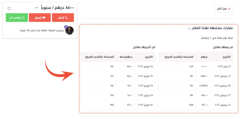 عقارات مشابهة - الايجار في دبي-