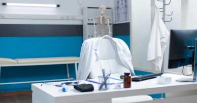 A doctor’s chamber in a clinic in Al Qusais