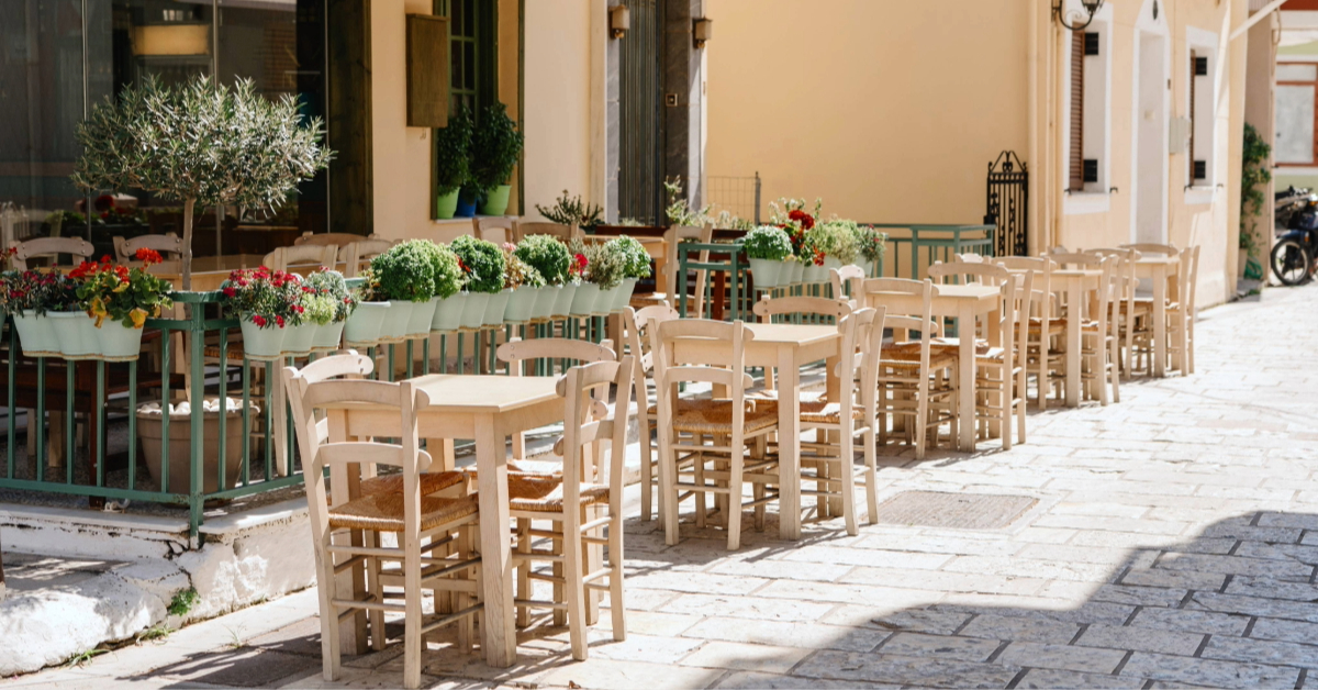 outdoor shopping with cafes and walkways