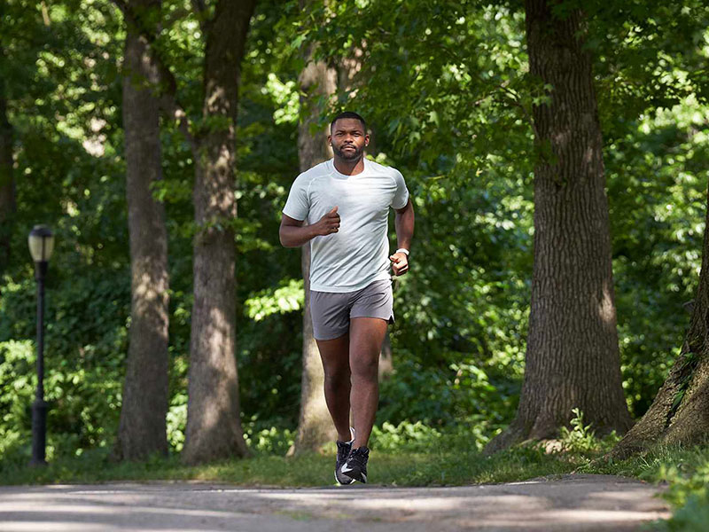 running in Safa Park Waterfall