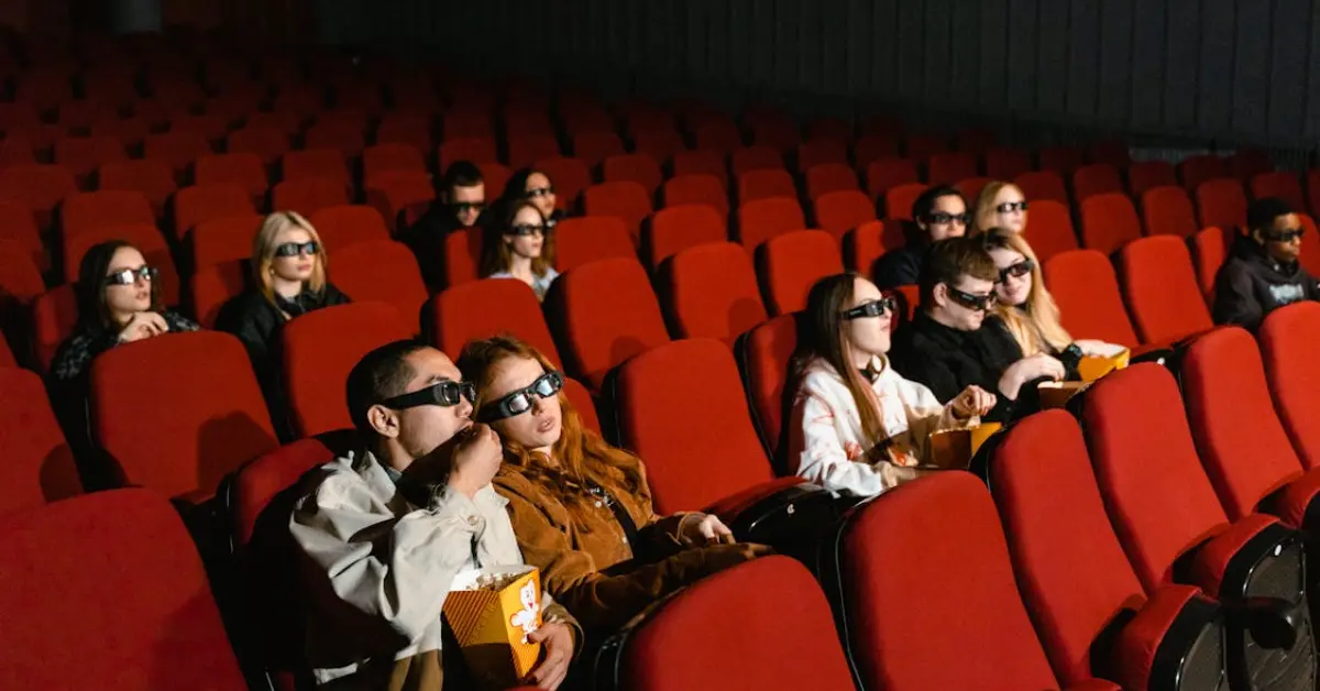 People watching a Movie at the Cinema