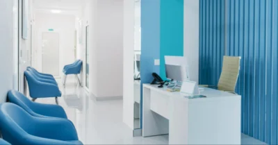 modern clinic reception area in Dubai