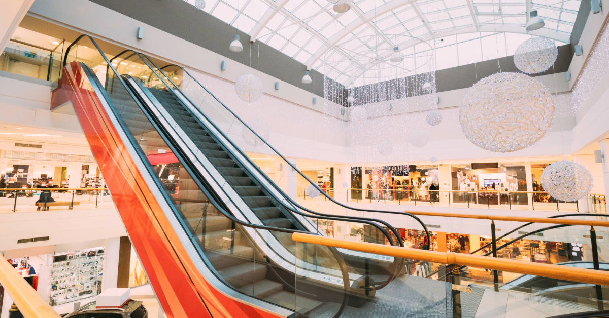 Escalator In Modern Shopping Mall Shopping Centre
