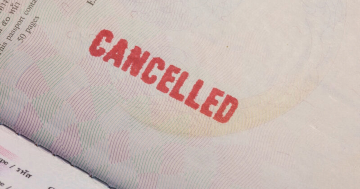 Cancelled visa stamp 