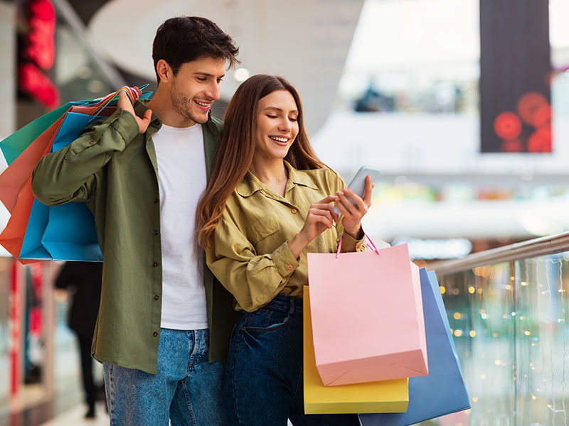 shopping in the mall