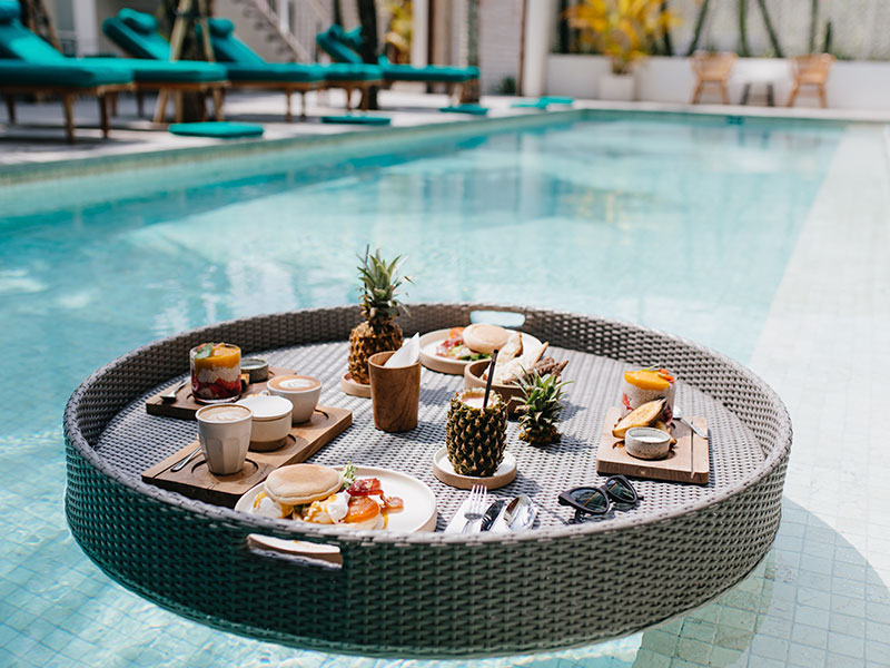 breakfast in the pool