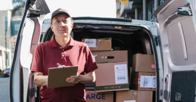 صورة توضيحية لرجل يعمل في شركات التوصيل