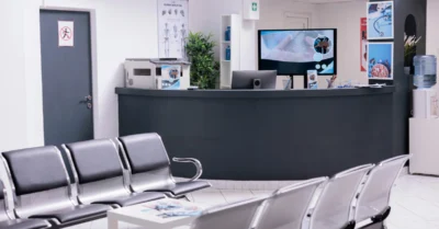 An empty clinic reception area